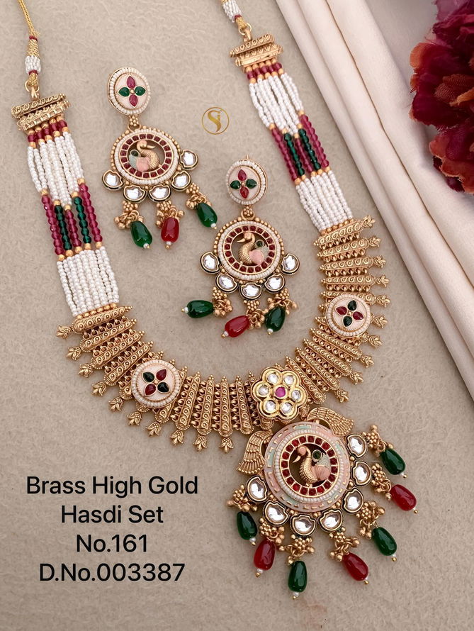 BH 338 Brass High Gold Bridal Wedding Hasadi Set Wholesale Price In Surat
